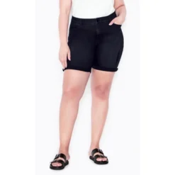 Women's Plus Size Giana Ripped Short - Black | AVENUE -Women Store GUEST e227d174 3180 45eb 983e 22ab5f2fc85e