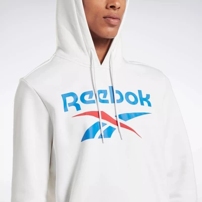 Reebok Identity Fleece Stacked Logo Pullover Hoodie Mens 11 Reebok Identity Fleece Stacked Logo Pullover Hoodie Mens - Image 9