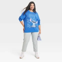 Women's Stitch Cozy Graphic Sweatshirt - Blue 7 Women's Stitch Cozy Graphic Sweatshirt - Blue -Women Store GUEST e59fc515 feaa 492f a130 bc398ad30431