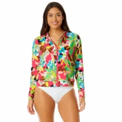 Anne Cole - Women's Long Sleeve Zip Front Rash Guard Top -Women Store GUEST e6b36bc1 f836 4e4a bd95 0c489ba62ddf