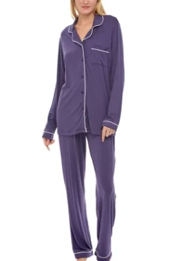 Women's Soft Knit Jersey Pajamas Lounge Set, Long Sleeve Top And Pants With Pockets -Women Store GUEST e6feb9d9 1b82 4077 b5c9 21d4be3caebc