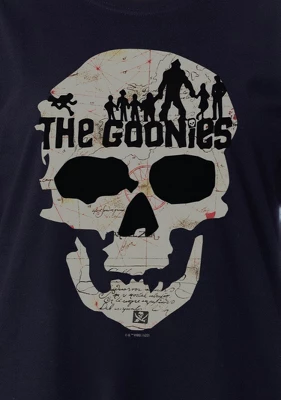 The Goonies Womens' Movie Film Skull Map Nightgown Sleep Pajama Shirt Black 4 The Goonies Womens' Movie Film Skull Map Nightgown Sleep Pajama Shirt Black - Image 2