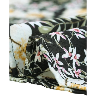 Allegra K Women's Floral Bow Tie Neck Vintage 3/4 Sleeve Blouse 7 Allegra K Women's Floral Bow Tie Neck Vintage 3/4 Sleeve Blouse - Image 5