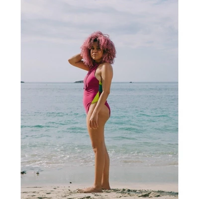 Women's Mio Halter Color Block One Piece Swimsuit - MIGA Swimwear 3 Women's Mio Halter Color Block One Piece Swimsuit - MIGA Swimwear