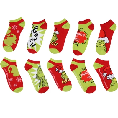 Dr. Seuss The Grinch Santa Christmas Naughty Or Nice Low Cut Ankle Socks 5 Pack Multicoloured 3 Dr. Seuss The Grinch Santa Christmas Naughty Or Nice Low Cut Ankle Socks 5 Pack Multicoloured