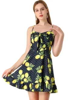 Allegra K Women's Floral Ruffle Bow Knot Mini Sundress Lemon Spaghetti Strap Dress 22 Allegra K Women's Floral Ruffle Bow Knot Mini Sundress Lemon Spaghetti Strap Dress -Women Store GUEST e905b546 7b19 4fd8 a99f c713332b97c5