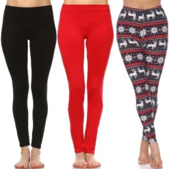 Women's Pack Of 3 Leggings - One Size Fits Most - White Mark -Women Store GUEST e9633c0b 2a9a 49d8 a589 4310bff4872e