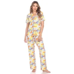 Women's Tropical Print Pajama Set - White Mark 12 Women's Tropical Print Pajama Set - White Mark -Women Store GUEST ea79f5f3 1ec1 437d 9815 ec47537cc368