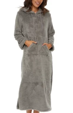 Women's Soft Plush Sweatshirt Robe, Long Hooded Fleece Loungewear -Women Store GUEST eba5bc4a 2a43 4be2 8171 9a6c4afe19df