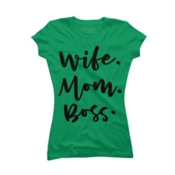 Junior's Design By Humans Wife. Mom. Boss. By TheBlackCatPrints T-Shirt -Women Store GUEST ec450ed3 aa50 419c 9805 14360ac65f8f