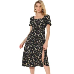 Allegra K Women's Summer Floral Dress Square Neck Puff Short Sleeve Split Midi Dress 15 Allegra K Women's Summer Floral Dress Square Neck Puff Short Sleeve Split Midi Dress -Women Store GUEST ed6205d2 bbbd 4a1d acd0 e3f57747b256