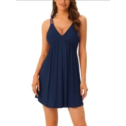 Cheibear Women's Sleeveless Nightgowns Sleepwear Chemises Lingerie V Neck Pajama Dress -Women Store GUEST edba1c27 42f1 48cf 941b d3ae5ecf4d40