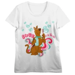Scooby-Doo Scooby Doo Love Is In The Air Crew Neck Short Sleeve Women's White T-shirt -Women Store GUEST edff0c7a e1b7 4608 85c0 f4a2b1a715e0