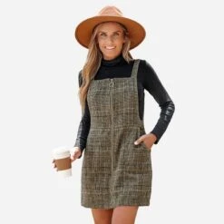 Women's Plaid O-Ring Zip Mini Pinafore Dress - Cupshe -Women Store GUEST ee7ff244 cb81 4038 901b 9945557861ef
