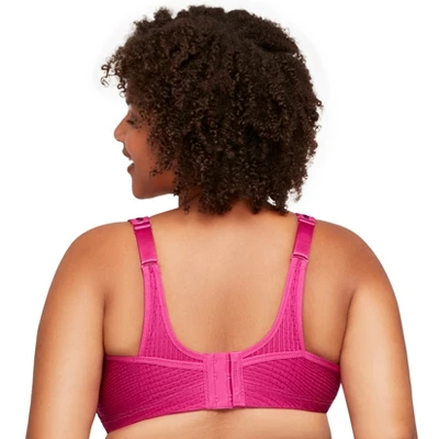 Glamorise Womens No-Bounce Camisole Elite Sports Wirefree Bra 1067 Fuchsia Print 3 Glamorise Womens No-Bounce Camisole Elite Sports Wirefree Bra 1067 Fuchsia Print