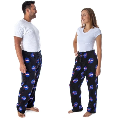 NASA Women's Meatball Logo Allover Print Ultra-Soft Fleece Pajama Pants Black 6 NASA Women's Meatball Logo Allover Print Ultra-Soft Fleece Pajama Pants Black - Image 4