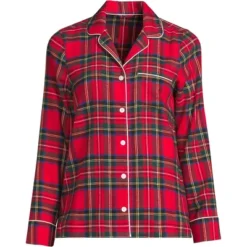 Lands' End Women's Tall Long Sleeve Print Flannel Pajama Top -Women Store GUEST f07f8644 6f73 4292 8063 7c45f3f8eb40 1