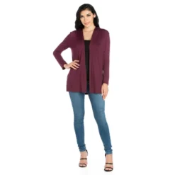 24seven Comfort Apparel Open Front Lightweight Hooded Cardigan -Women Store GUEST f132f484 78d9 47d5 9043 63ff7d4d65a5