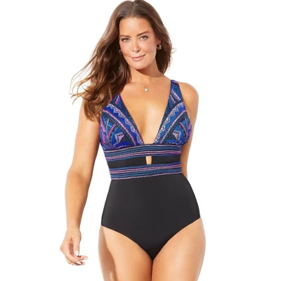 Swimsuits For All Women’s Plus Size Plunge One Piece Swimsuit 6 Swimsuits For All Women’s Plus Size Plunge One Piece Swimsuit - Image 4