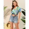 Allegra K Women's Hawaiian Floral Leaves Printed Short Sleeve Button Down Vintage Beach Shirt 2 Allegra K Women's Hawaiian Floral Leaves Printed Short Sleeve Button Down Vintage Beach Shirt -Women Store GUEST f17f288c 9bbd 4b24 82f0 cb6f4ec1da81
