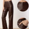 Allegra K Faux Leather Pants For Women's High Waist Straight Leg Casual PU Punk Trousers -Women Store GUEST f1db0cd8 2302 40ab b70c c711a8ad017c