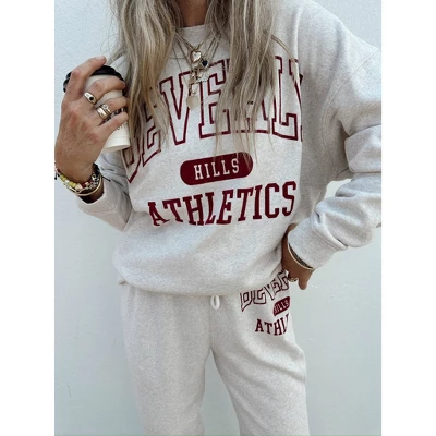 Women's Ascot + Hart Beverly Hills Graphic Pullover Sweatshirt - Beige 5 Women's Ascot + Hart Beverly Hills Graphic Pullover Sweatshirt - Beige - Image 3