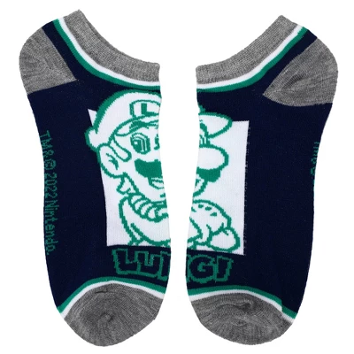 Super Mario Bros Mario & Luigi Mixed Icons Women's 5-Pack Ankle Socks 5 Super Mario Bros Mario & Luigi Mixed Icons Women's 5-Pack Ankle Socks - Image 3