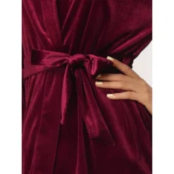 Cheibear Womens Wedding Party Velvet Thin Gown Bridesmaid Bridal Robes -Women Store GUEST f501a41a 2b16 4cd1 a5b5 6234fd577387
