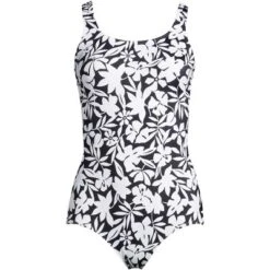 Lands' End Women's Long Chlorine Resistant Scoop Neck Soft Cup Tugless Sporty One Piece Swimsuit -Women Store GUEST f5a5c1b2 1cca 42a2 b0f1 e12f3559dc95