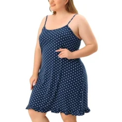 Agnes Orinda Women's Plus Size Comfort Ruffle Hem Polka Dots Sleeveless Nightgown 18 Agnes Orinda Women's Plus Size Comfort Ruffle Hem Polka Dots Sleeveless Nightgown -Women Store GUEST f773f287 0f0d 4e61 8471 098f5d62ab5b