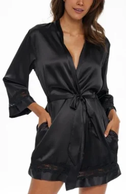 Womens Short Satin Lace Trim Robe, Silk Like Loungewear 19 Womens Short Satin Lace Trim Robe, Silk Like Loungewear -Women Store GUEST f8556440 410f 42e5 8501 be950dd3a077