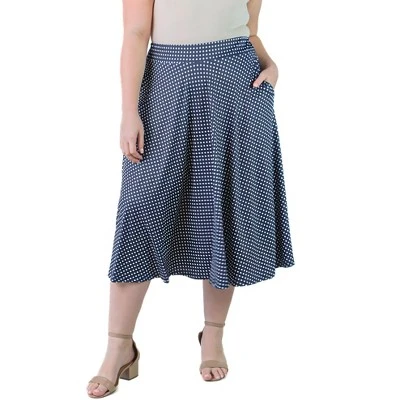 Plus Size Polka Dots Print With Pockets Skirt 5 Plus Size Polka Dots Print With Pockets Skirt - Image 3