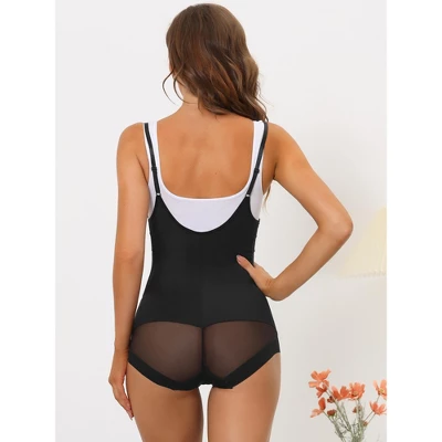 Allegra K Women's Mesh Tummy Control Slimming Sculpting Adjustable Straps Open Bust Full Leotard 3 Allegra K Women's Mesh Tummy Control Slimming Sculpting Adjustable Straps Open Bust Full Leotard
