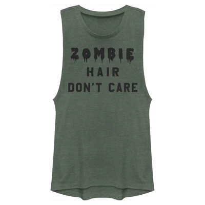 Junior's Lost Gods Halloween Zombie Hair Don't Care Festival Muscle Tee 5 Junior's Lost Gods Halloween Zombie Hair Don't Care Festival Muscle Tee - Image 3