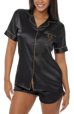 Womens Satin Pajamas Lounge Set, Silk Like Short Sleeve Top And Shorts With Pockets 14 Womens Satin Pajamas Lounge Set, Silk Like Short Sleeve Top And Shorts With Pockets -Women Store GUEST faabce1a b248 4581 a2fb e04bd34c9a35