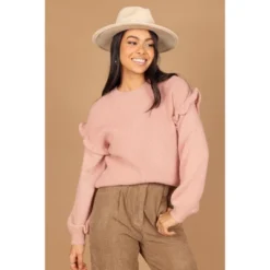 Petal And Pup Womens Bethany Drop Sleeve Ruffle Knit Sweater -Women Store GUEST fac9f10f bf08 4061 b26f 402c7dd92ef8