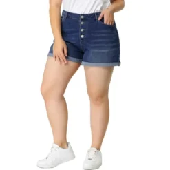 Agnes Orinda Plus Size Shorts For Women Roll Hem Denim Jeans Short Pants -Women Store GUEST faf570b5 fee0 4272 8eb9 cd8ccbb9e22b