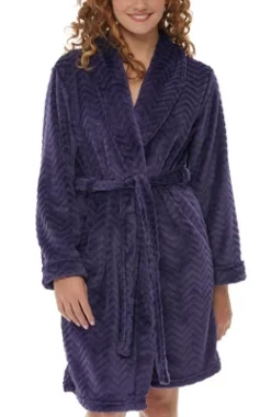 Women's Warm Soft Plush Fleece Bathrobe, Knee Length Robe, Chevrons 23 Women's Warm Soft Plush Fleece Bathrobe, Knee Length Robe, Chevrons -Women Store GUEST fd446bba 601e 4bf0 a0c1 e729226446c4