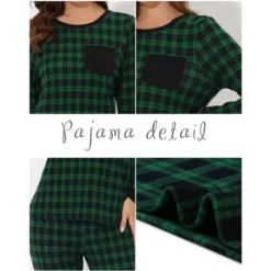 Cheibear Women's Soft Long Sleeves Winter Lounge Plaid Pajamas Sets Loungewear -Women Store GUEST fd623c0a 9806 466b 9bb8 f3de5941a0f1