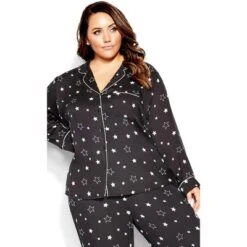 Women's Plus Size Galaxy Sleep Shirt - Black | CITY CHIC -Women Store GUEST fd95ba7e 0459 4c94 8667 cbb5c0c253e3