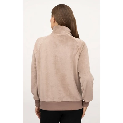 Yogalicious Womens Double Butter Santa Monica Snap Henley Pullover Sweatshirt 4 Yogalicious Womens Double Butter Santa Monica Snap Henley Pullover Sweatshirt - Image 2