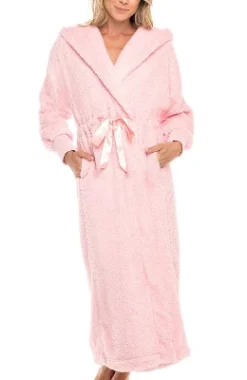 Women's Soft Plush Fleece Robe With Hood, Long Warm Hooded Bathrobe -Women Store GUEST fea7e4d1 12af 4b53 89d5 1146a41d3d21