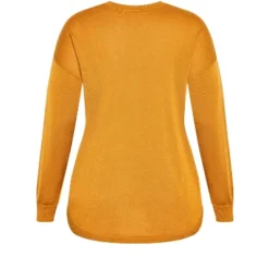 Women's Plus Size Tully Curved Hem Sweater - Saffron | AVENUE 11 Women's Plus Size Tully Curved Hem Sweater - Saffron | AVENUE -Women Store GUEST fed53e57 5275 464b 9267 86d2ccc00679